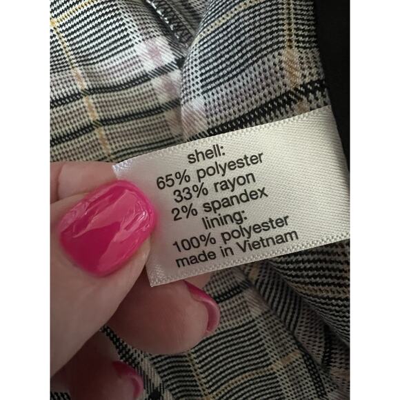 LANE BRYANT Perfect Drape Pink Gray Plaid Single Breast Blazer Jacket Sz 14 NWT - Picture 8 of 13